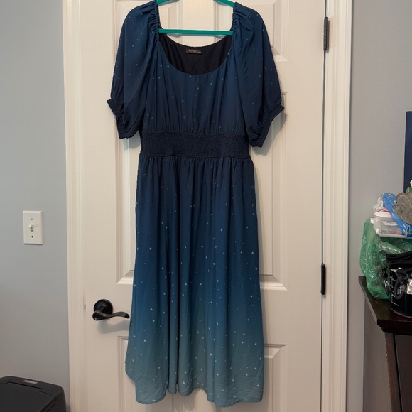 Eshakti Smocked Waist Crepe Dress - Picture 1 of 7